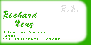richard menz business card